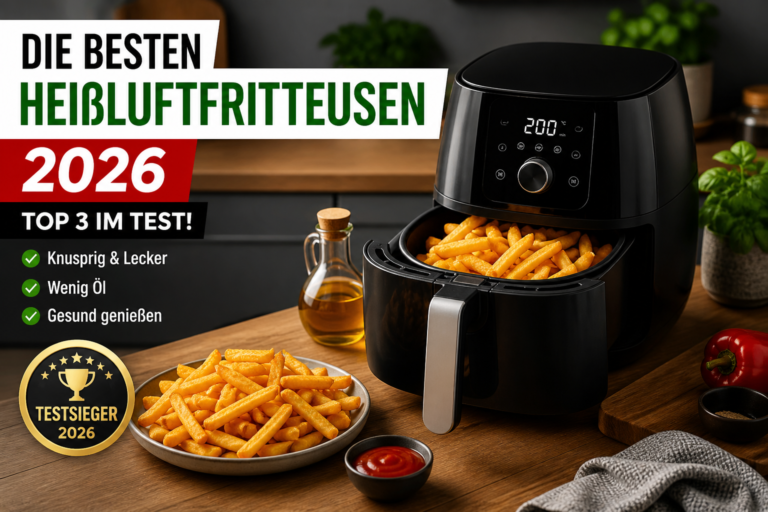 Beste Heißluftfritteuse 2026 im Test – knusprige Pommes aus Airfryer